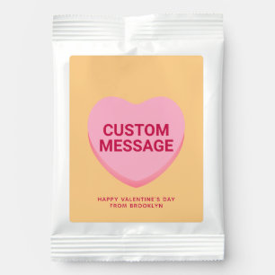 Cute pink custom message conversation heart margarita drink mix