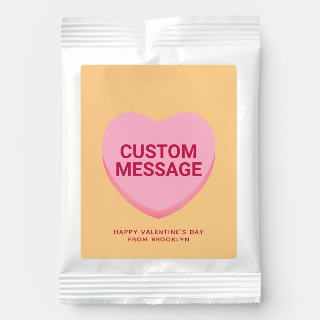 Cute pink custom message conversation heart margarita drink mix (Front)