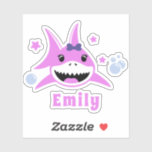 Cute Pink Custom Name Shark-Cut Vinyl Stickers<br><div class="desc">Cute Pink Custom Name Shark-Cut Vinyl Stickers</div>