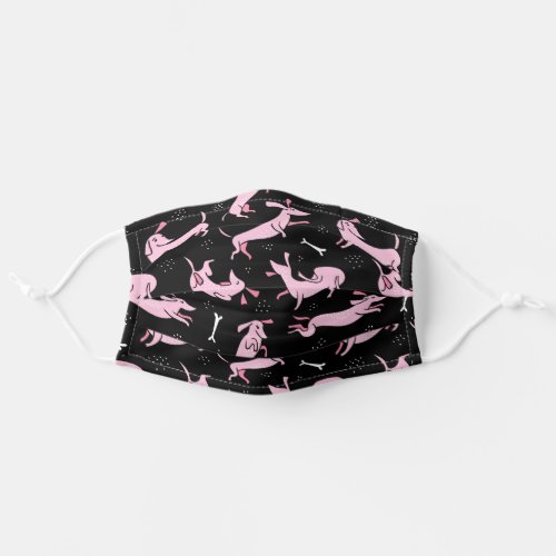 Cute Pink Dachshund Dog Pattern Adult Cloth Face Mask