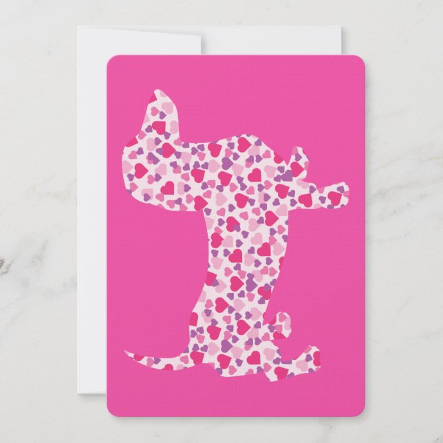Cute Pink Dachshund Hearts (Front)