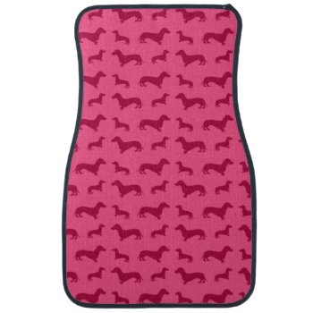 Cute Pink Dachshund Pattern Car Mat by Brothergravydesigns at Zazzle