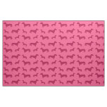 Cute pink dachshund pattern fabric
