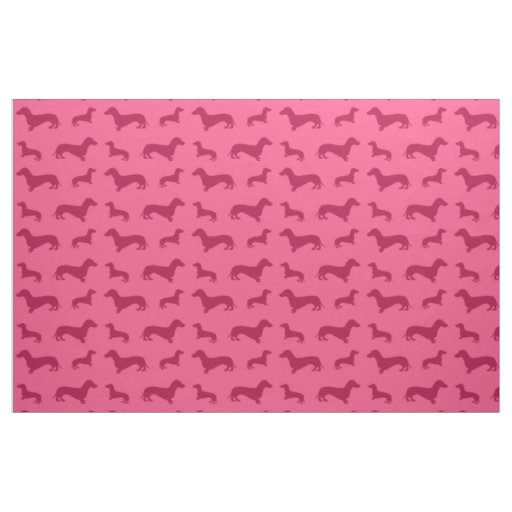 Cute pink dachshund pattern fabric