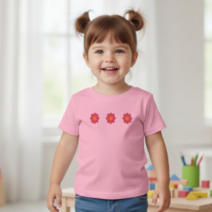 cute pink daisies baby tshirt