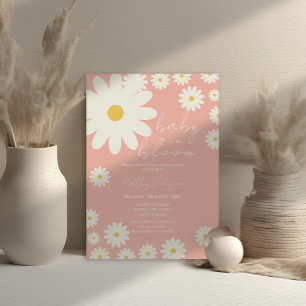 Cute Pink Daisy Floral Baby in Bloom Shower  Invitation