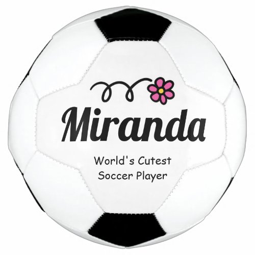 Cute pink daisy flower custom soccer ball for girl