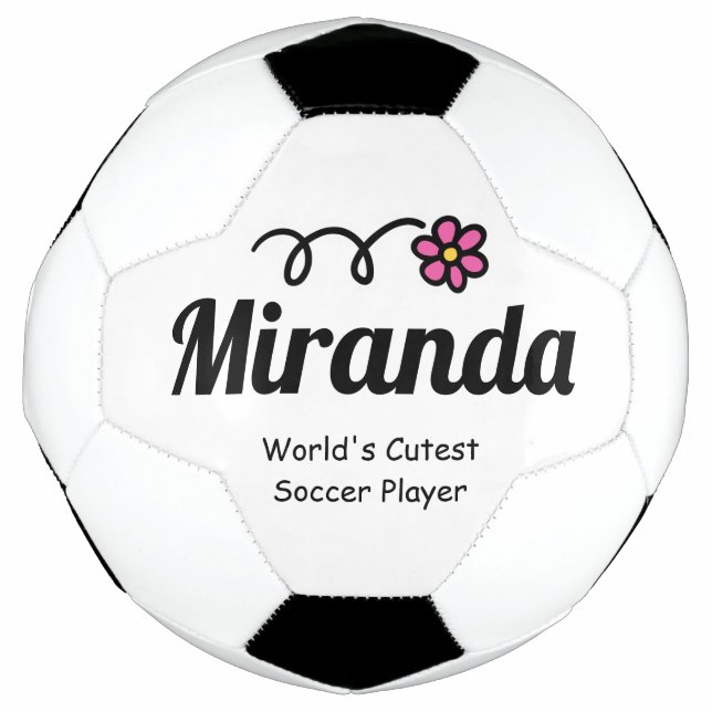 Cute pink daisy flower custom soccer ball for girl (Front)