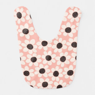 Cute Pink Daisy Flower Pattern Baby Bib