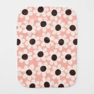 Cute Pink Daisy Flower Pattern Baby Burp Cloth