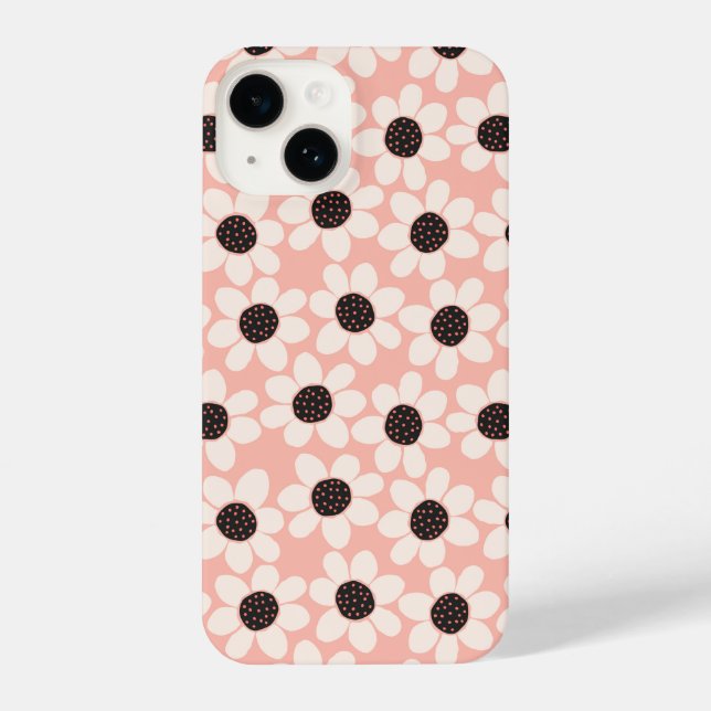 Cute Pink Daisy Flower Pattern iPhone Case (Back)