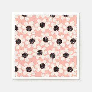 Cute Pink Daisy Flower Pattern Napkins