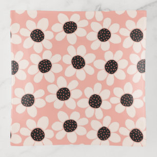 Cute Pink Daisy Flower Pattern Trinket Tray