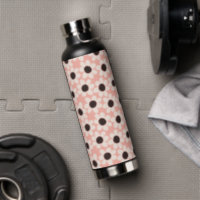 Danish Pastel Pink Yellow Cute Daisy Pattern Water Bottle