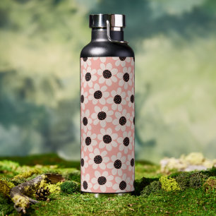 Cute Pink Daisy Flower Pattern Water Bottle