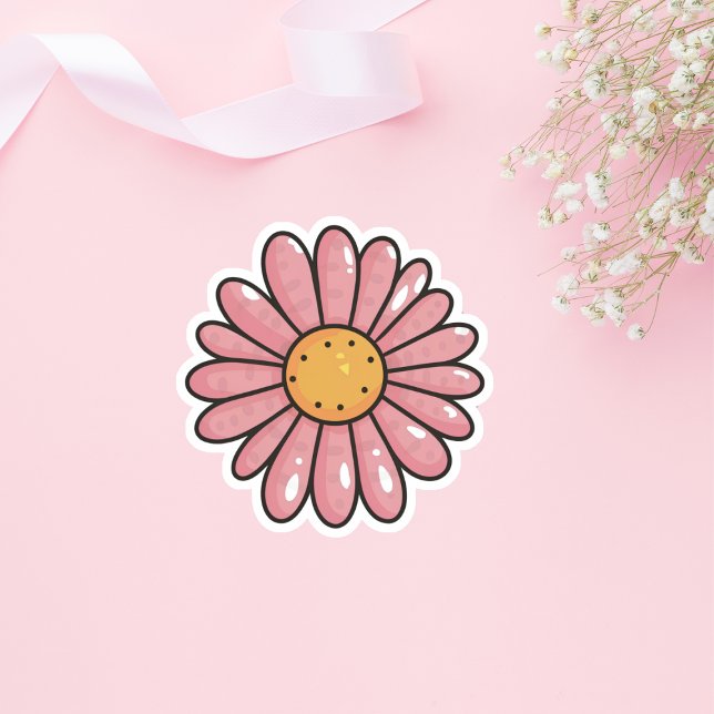cute pink daisy flower sticker (Creator Uploaded)