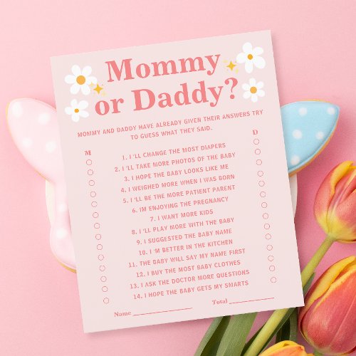 Cute Pink Daisy guess who mommy or daddy Game