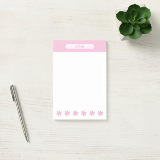 Cute Pink Daisy Pastel Floral Notes