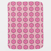 Cute Pink Daisy Pattern Baby Blanket