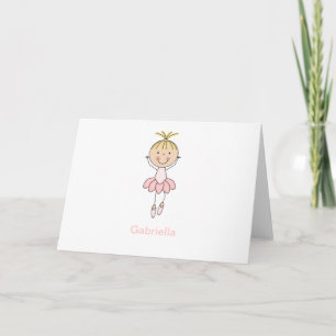 Cute , Pink, Dancing Ballerina Card