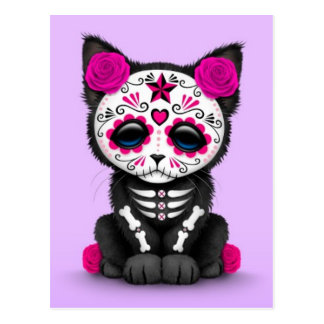 Day Of The Dead Cat Postcards | Zazzle