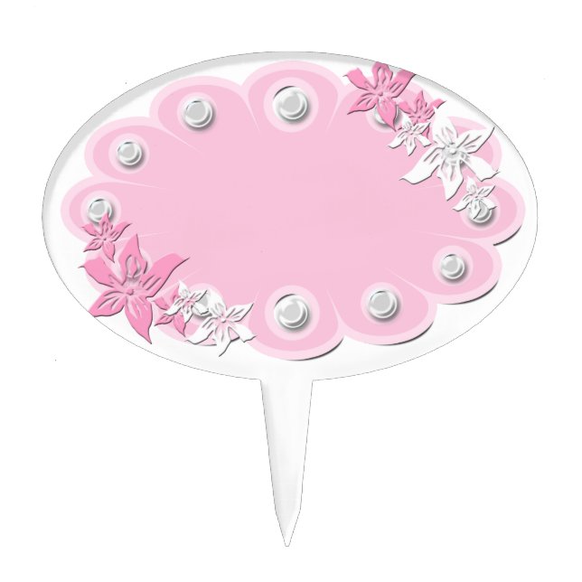 Cute pink decoration cake topper (Front)