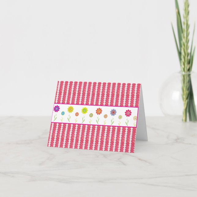Cute Pink Designer Note Cards (Front)
