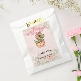Cute Pink Dino Hatching Soon Favor Bag