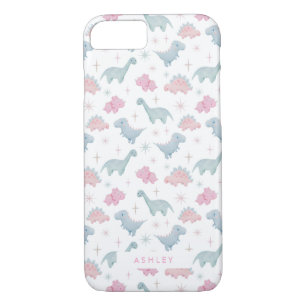 Cute Pink Dinosaur Pattern Girls iPhone 8/7 Case