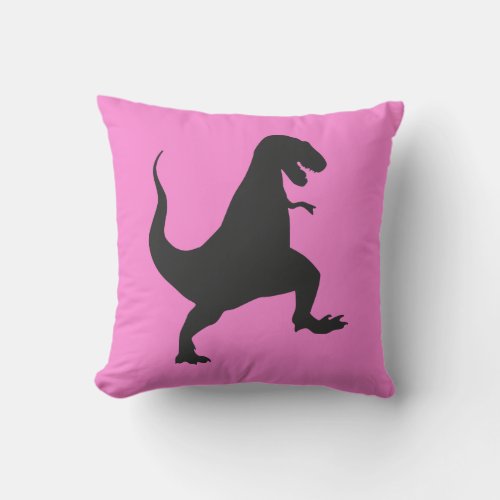Cute Pink Dinosaur Tyrannosaurus rex Jurassic Throw Pillow