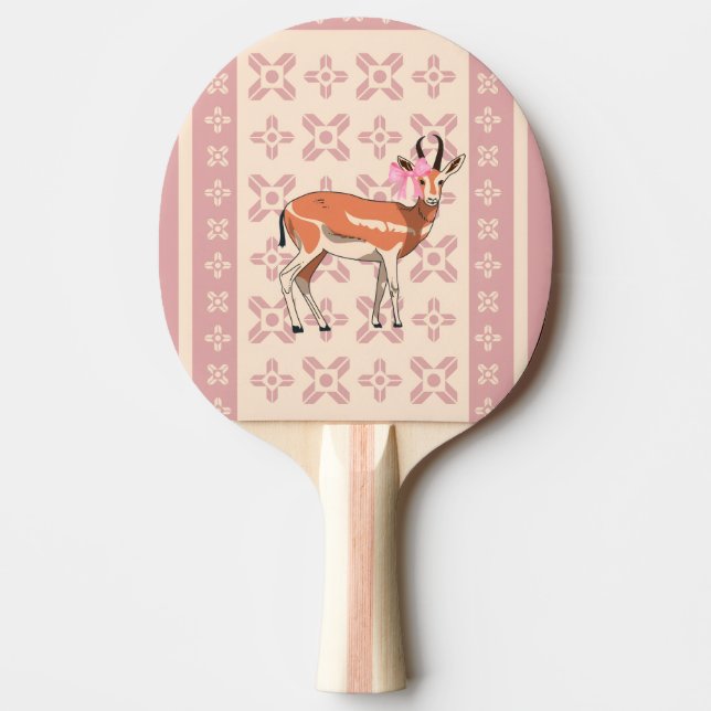 Cute  Pink Doe-patterned Christmas  Ping Pong Paddle (Front)