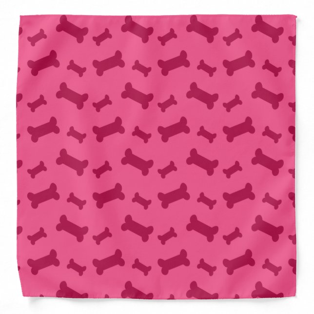 Cute pink dog bones pattern bandana (Front)