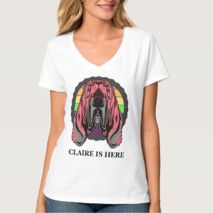 CUTE PINK DOG CUSTOMIZE PERSONALIZED NAME T-Shirt