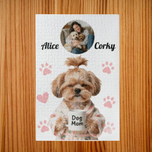 Cute Pink Dog Mom Photo Name