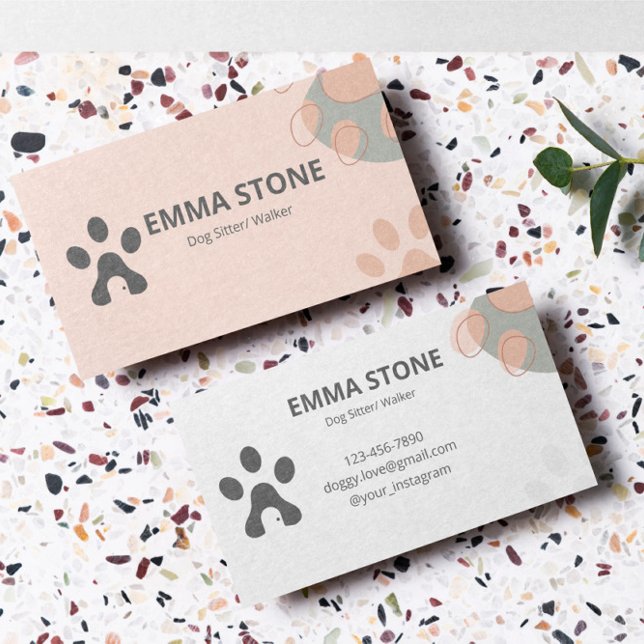 Cute Pink Dog Sitter Pet Store Business Card (Creator Uploaded)