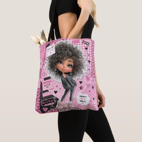 Cute Pink Doll Collage Aesthetic Tote Bag