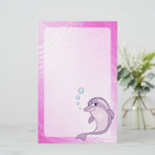 Cute Pink Dolphin Cartoon Stationery (Standing Front)