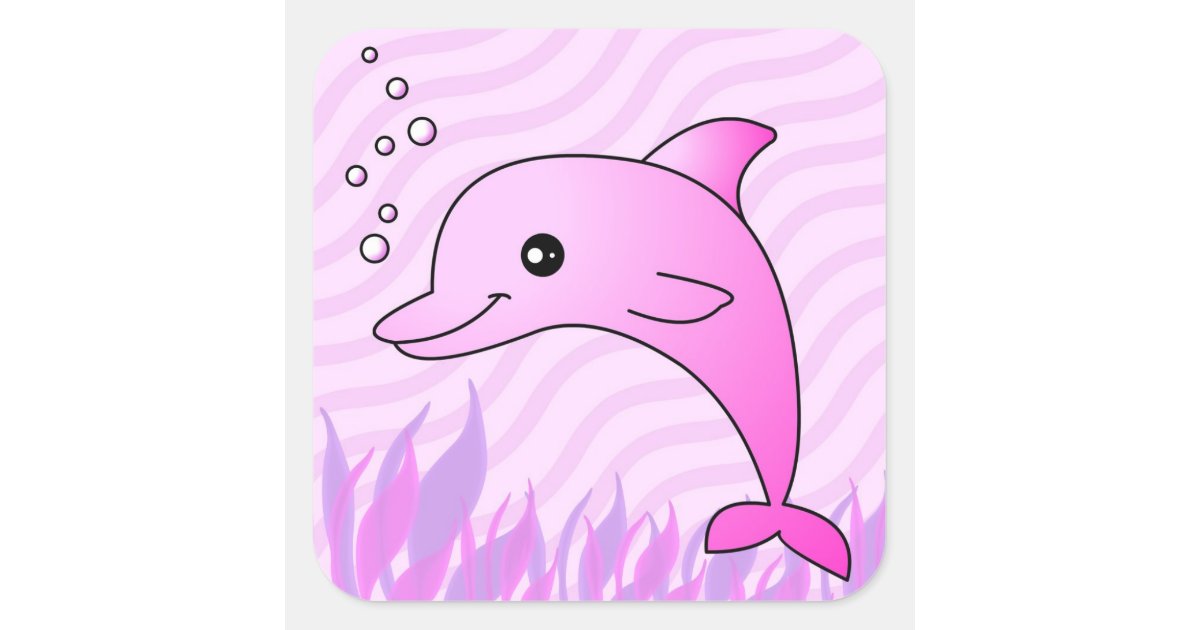 cute pink dolphin cartoon