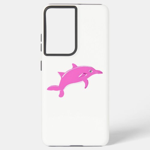 Cute Pink Dolphin Samsung Galaxy S21 Ultra Case