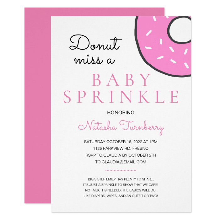 donut baby sprinkle invitations