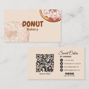 Cute Pink Donut Bakery  Business Card