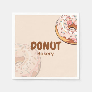 Cute Pink Donut Bakery  Napkins