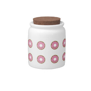 Cute Pink Donut Candy Jar