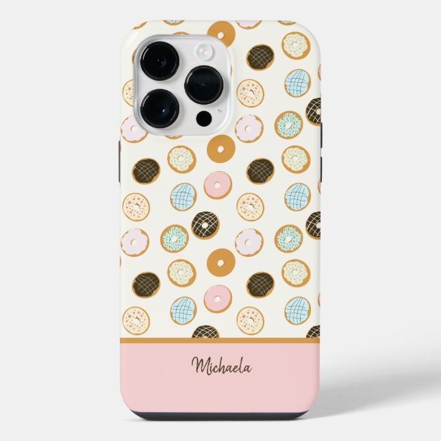 Cute Pink Donut Pattern Iphone Case (Back)