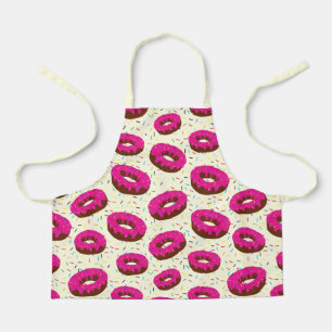 Cute Pink Donut Pattern with Sprinkles Apron