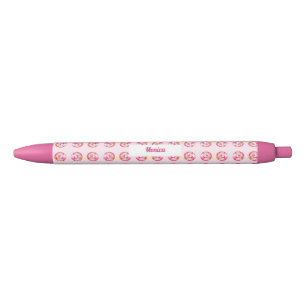 Cute Pink Donut Sprinkles Custom Name Girly Pen