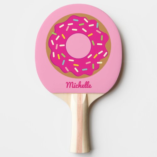 Cute pink donut table tennis ping pong paddle