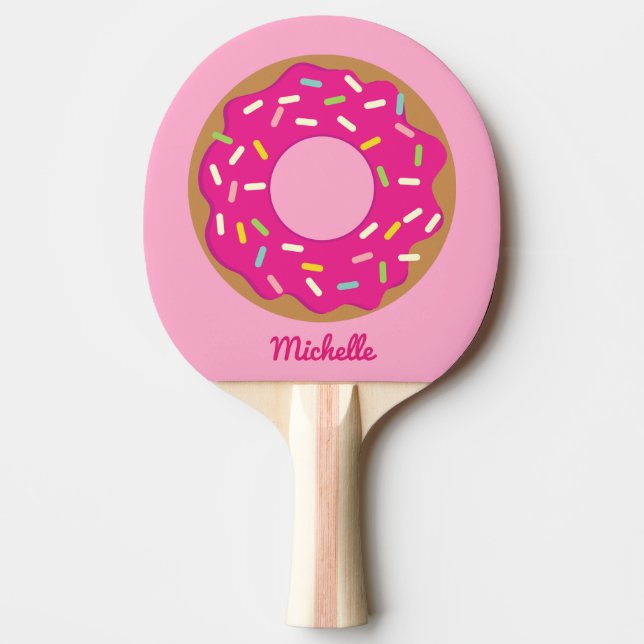 Cute pink donut table tennis ping pong paddle (Front)