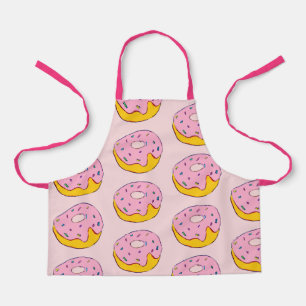 Cute pink donuts yummy kids apron