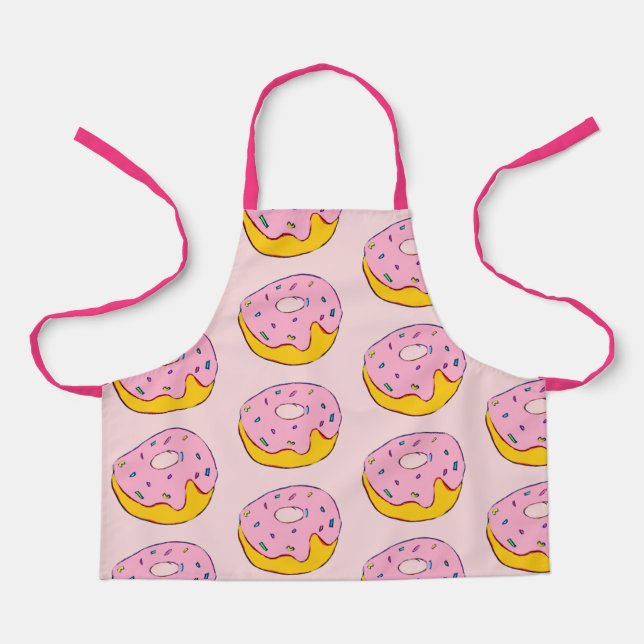 Cute pink donuts yummy kids apron (Front)